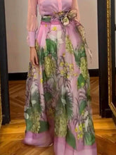 Falda larga con estampado floral elegante y maduro